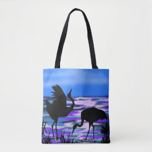 Kraanvogels Canvas tas Sunset Lake