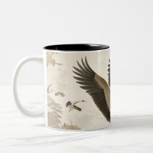 kraanvogels kraanvogelbehang tweekleurige koffiemok