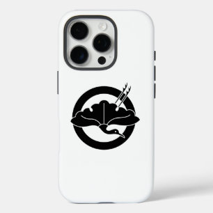 kraanvormig inkgoblad op cirkel iPhone 16 pro hoesje