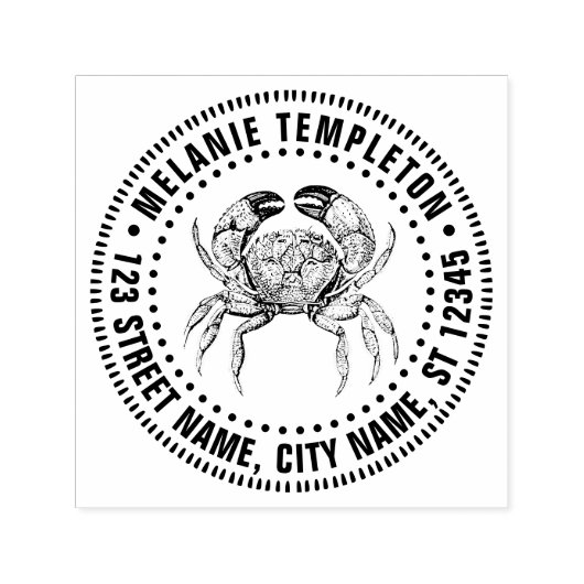  krab #1L tekennaam retouradres Zelfinktende Stempel (Design)