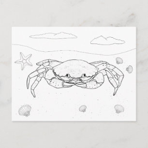 Krab Adult kleurstof Briefkaart