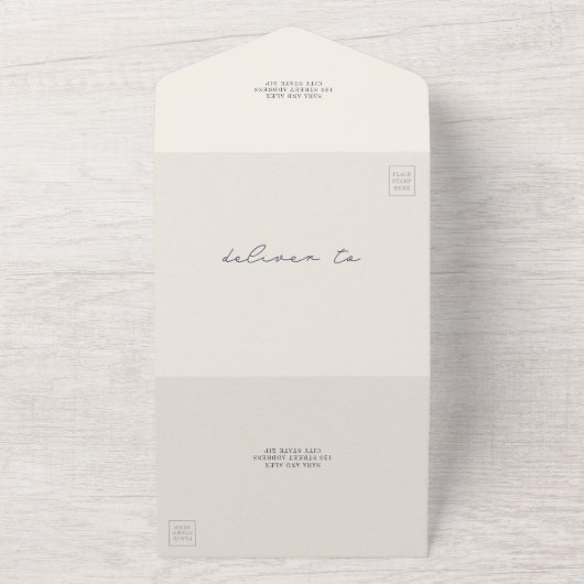 krab blauw RSVP Boerderij bruiloft All In One Uitnodiging (Buitenkant)