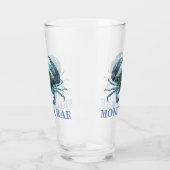 Krab Blauwe Schaaldier Monogram naam Glas (Links)