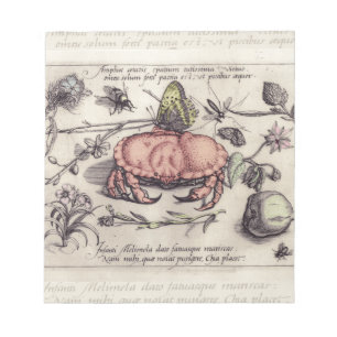 Krab Botanische Insect Bloem Illustratie Notitieblok