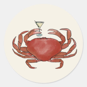 Krab en Martini Stickers