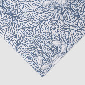 Krab en zee wiet in wit en marineblauw tissuepapier (Detail)