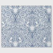 Krab en zee wiet, kustzomer in wit en nav cadeaupapier (Vlak)