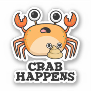 krab gebeurt grappig dier woordspeling sticker