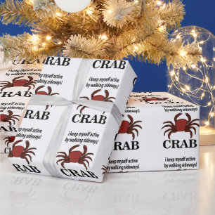 Krab Ik Houd Mezelf Actief Door Zijwaarts Te Lopen Cadeaupapier