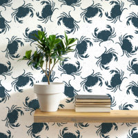 Krab Indigo Blauw en Wit Kustpatroon
