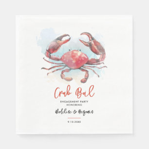 Krab Kook Engagement Zeefood Feest Papier Servet