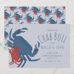 Krab Kookfeest Verjaardagsdiner Crawfish Blauw Kaart