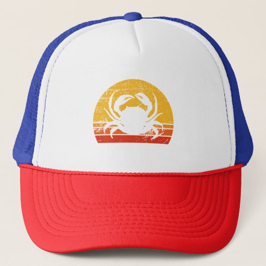  krab liefhebber grappige krab retro trucker pet (Voorkant)