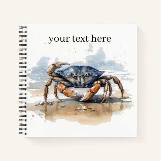 krab lopen op het strand, aanpasbaar notitieboek (Voorkant)