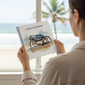krab lopen op het strand, aanpasbaar notitieboek