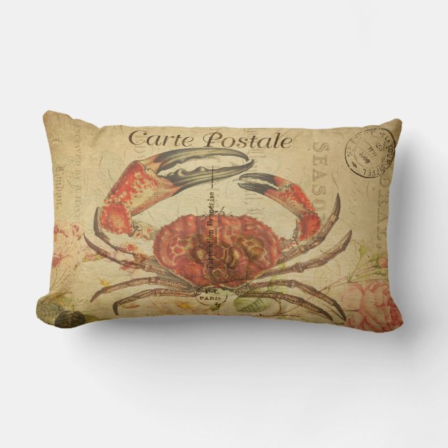  krab Lumbar Pillow Carte Postale Kussen (Voorkant)