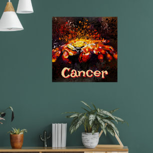 Krab nautische kuststrandkanker gepersonaliseerd poster
