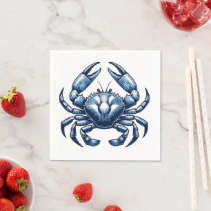 Krab nautische papieren servetten