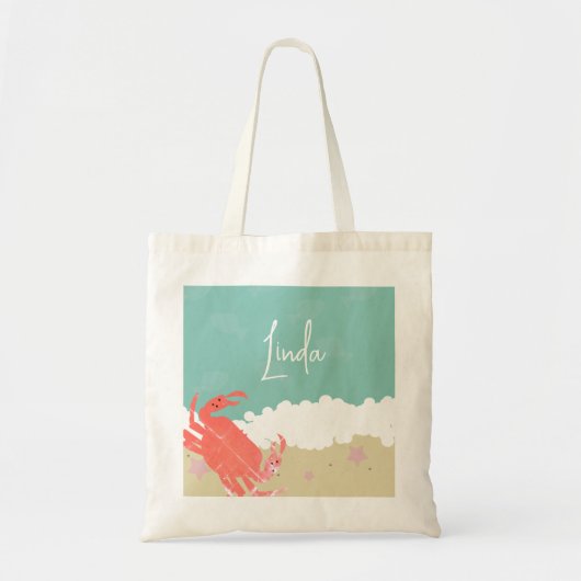 Krab Oceaankust Zandgolven Zeedier Tote Bag (Voorkant)