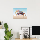 Krab op de strand poster (Thuiskantoor)