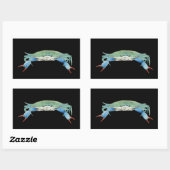 krab rechthoekige sticker (Vel)