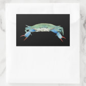 krab rechthoekige sticker (Tas)