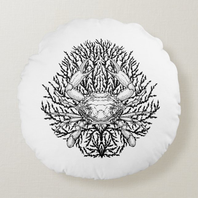 krab rond kussen (Voorkant)