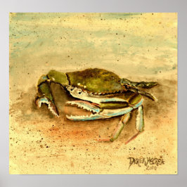 krab schildercanvas kunstdruk poster