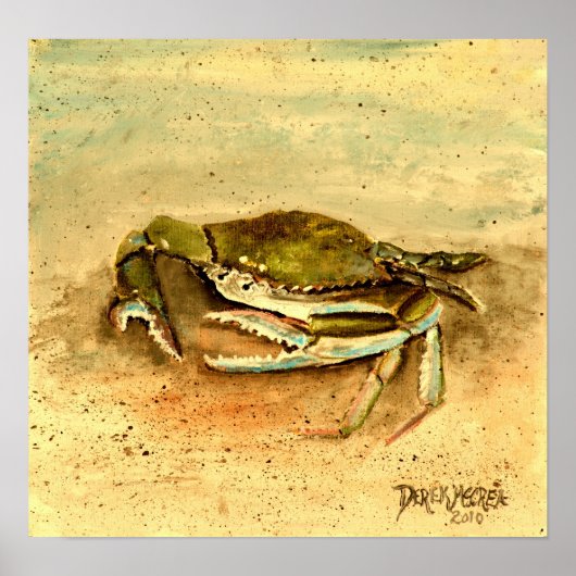 krab schildercanvas kunstdruk poster (Voorkant)