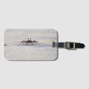 Krab, strand, wilde dieren bagagelabel