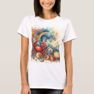 Krab T-shirt voor het strand