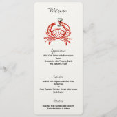 Krab Tekening Krabfest Dinerfeest Menu (Voorkant)