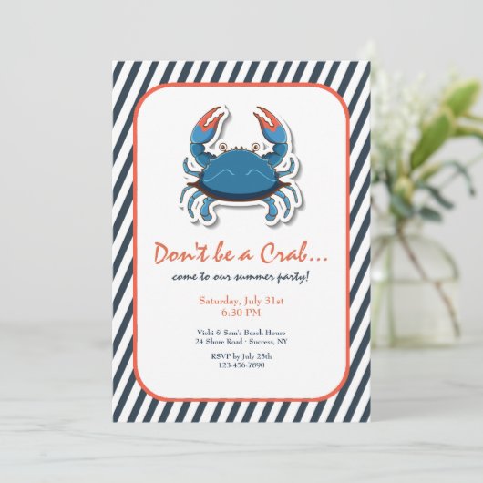 Krab uitnodiging (Staand voorkant)