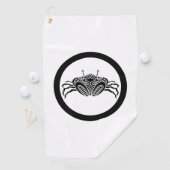 Krab van het zee, met kop in cirkel golfhanddoek (Insitu)