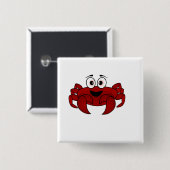 krab vierkante button 5,1 cm (Voorkant /achterkant)
