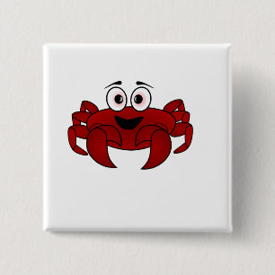 Krab Vierkante Button 5,1 Cm