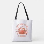 Krab Waterverven Illustratie Aangepaste tekst Tote Bag (Achterkant)