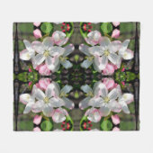 Krabappel Spring Bloesems Abstract Fleece Deken (Voorkant (Horizontaal))