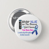 Krabbe Bewustmakingsknop _I draag BLUE Ronde Button 5,7 Cm (Voorkant /achterkant)