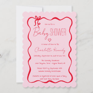 Krabbel Hand getrokken Doodle Bow Baby shower Kaart
