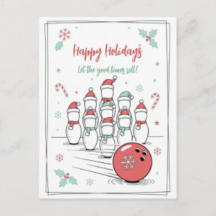 Krabbel kerstbowling vakantie wenskaarten feestdagenkaart