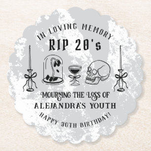 Krabbel RIP 20s Dood aan mijn jeugd 30e verjaardag Kartonnen Onderzetters