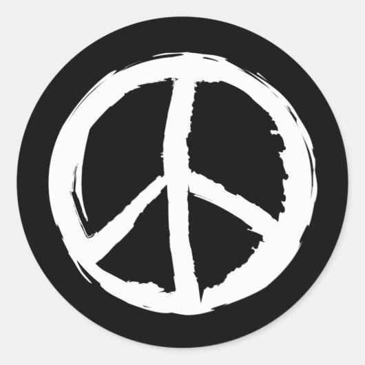 krabbelig PEACE SIGN | Ronde Sticker (Voorkant)