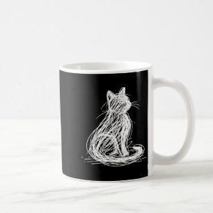 Krabbelkat Minimaal Lijn Kunst Japans Koffiemok