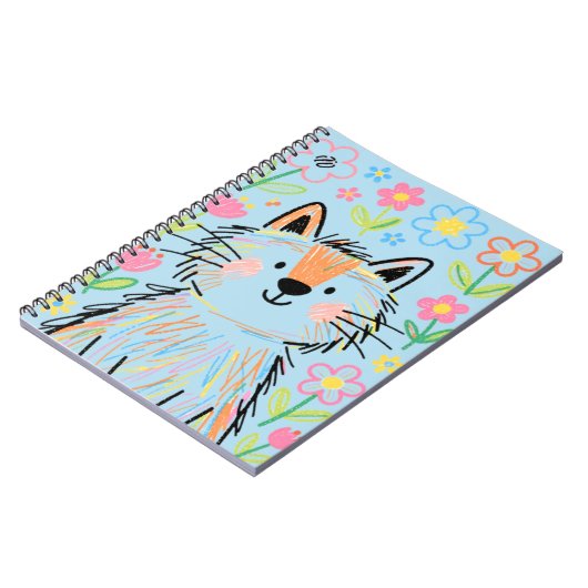Krabbelkat notitieboekje blauw notitieboek (Linkerzijde)