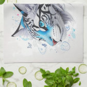 krabbelontwerp van een tijger theedoek (Gevouwen)