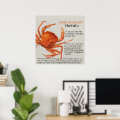 Krabben in een Bucket Square Poster Print (Thuiskantoor)