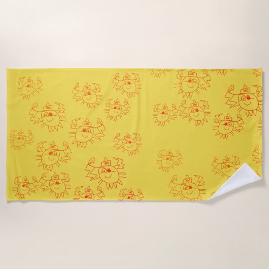 Krabben Kind Kunst Strandlaken (Voorkant)