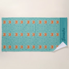 Krabben Ornamental Symphony Gepersonaliseerd Strandlaken