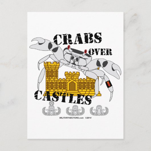 Krabben over Castles Briefkaart (Voorkant)